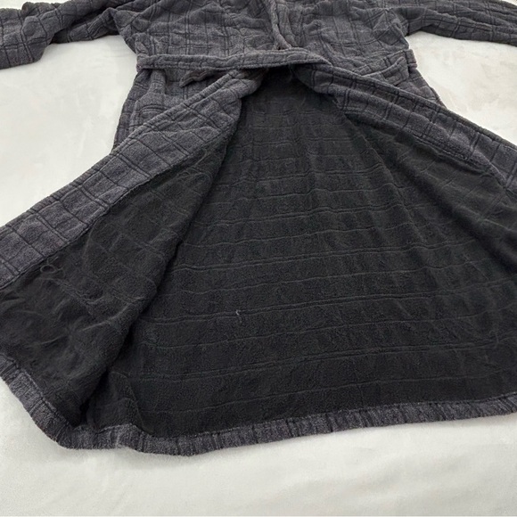 Vintage Y2K High Sierra Dark Navy Blue Heavyweight Terry Cloth Towel Robe Mens - Picture 5 of 8